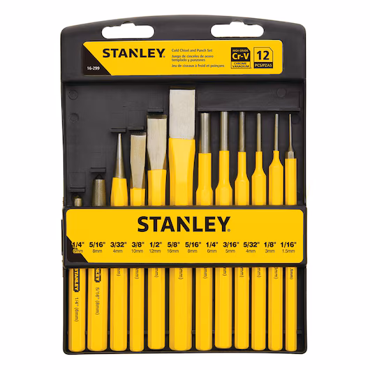 Bộ đục lỗ và đục lạnh STANLEY® (12 cái) 16-299